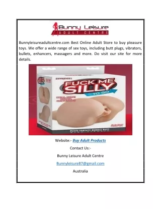Buy Adult Products | Bunnyleisureadultcentre.com
