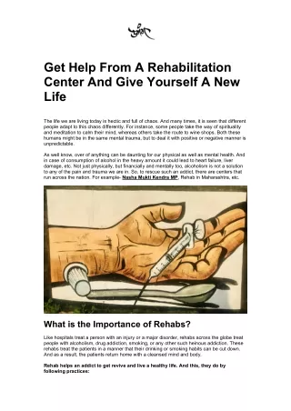 Get Help From A Rehabilitation Center And Give Yourself A New Life