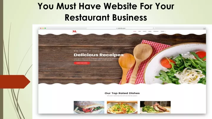 you must have w ebsite for your restaurant