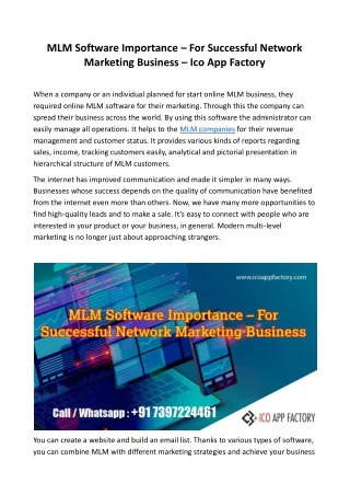 mlm software importance for successful network