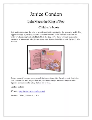 Buy Children Book From Janicecondon