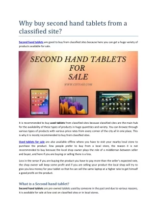 Why buy second hand tablets from a classified site