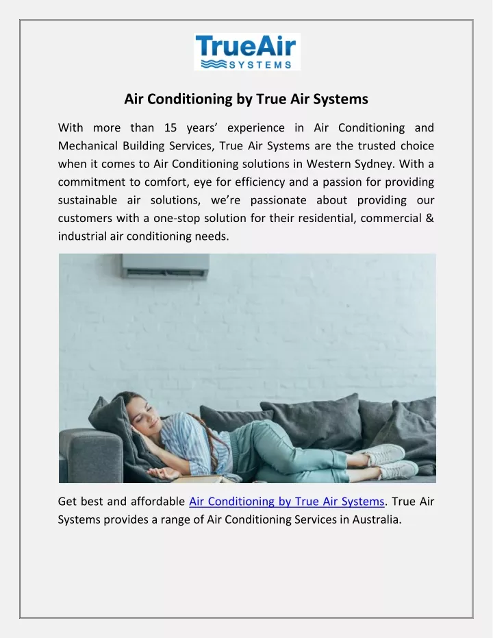 air conditioning by true air systems