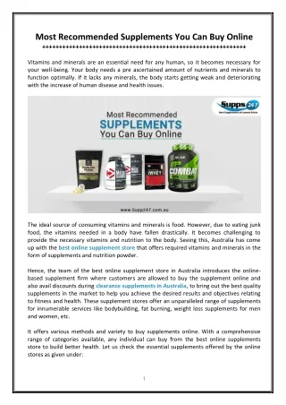 Best Supplements You Can Buy Online