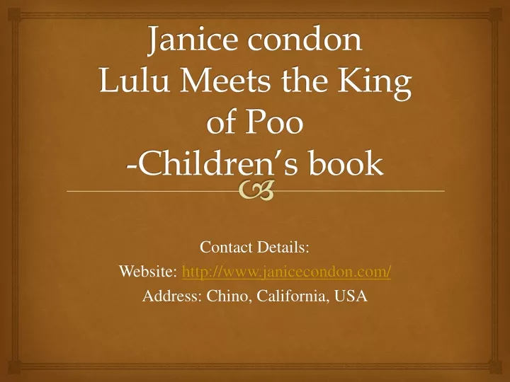 janice condon lulu meets the king of poo children s book
