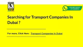 Transport Companies In Dubai | Transport Companies In Abu Dhabi