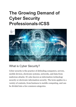 the growing demand of cyber security
