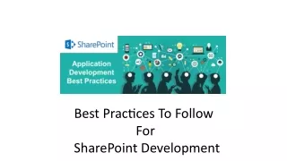 Best Practces To Follow For SharePoint Development