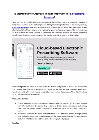 is electronic prior approval feature important