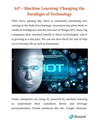 IoT   Machine Learning Changing the Paradigm of Technology