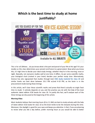 which is the best time to study at home