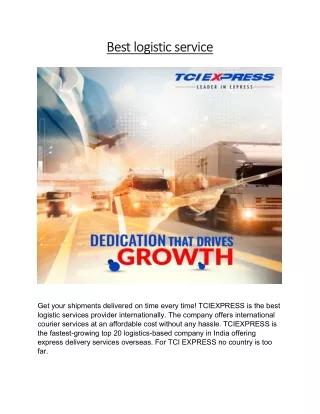 best logistic service best logistic service