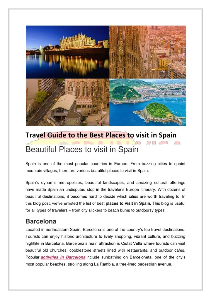 travel guide to the best places to visit in spain