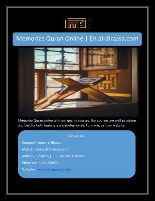 memorize quran online en al dirassa com