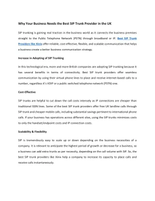 why your business needs the best sip trunk