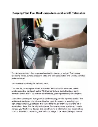 keeping fleet fuel card users accountable with