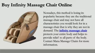 Best Infinity Massage Chair for Sell