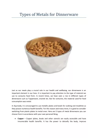types of metals for dinnerware