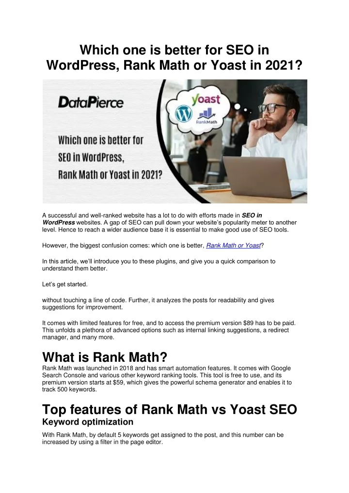 which one is better for seo in wordpress rank