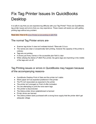 fix tag printer issues in quickbooks desktop
