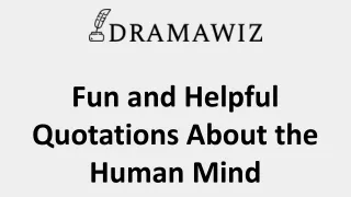 Fun and Helpful Quotations About the Human Mind