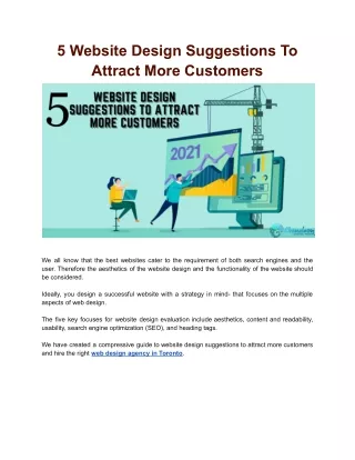 5 website design suggestions to attract more