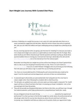 Best Way To Lose Weight