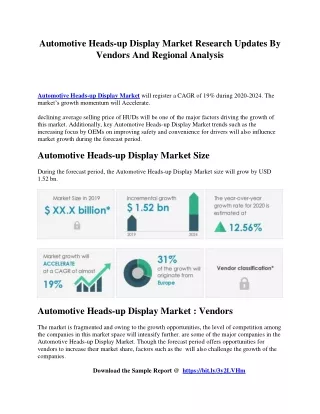 automotive heads up display market research