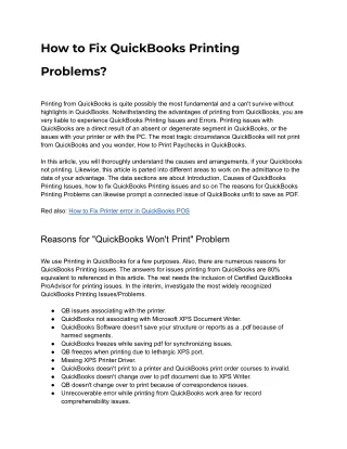 how to fix quickbooks printing
