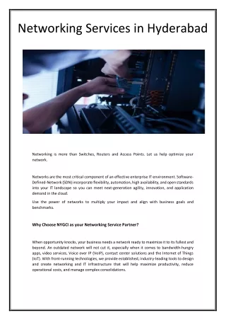 networking services in hyderabad
