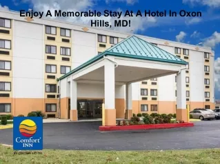 Enjoy A Memorable Stay At A Hotel In Oxon Hills, MD!