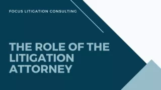 The Role of the Litigation Attorney - Focus Litigation Consulting