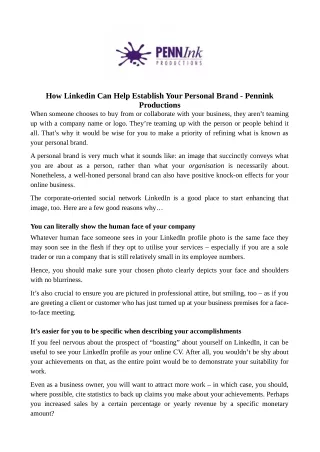 how linkedin can help establish your personal