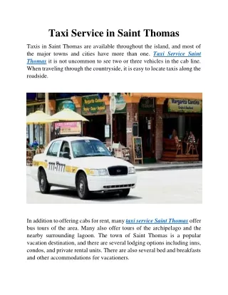 Taxi Service Saint Thomas