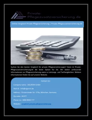 online vergleich private pflegeversicherung