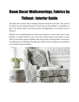 Room Decor Wallcoverings, Fabrics by Thibaut _ Interior Guide