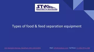 Types of food & feed separation equipment