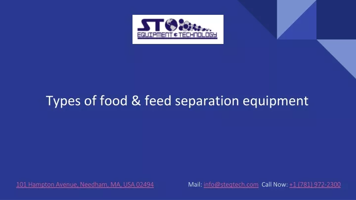 types of food feed separation equipment