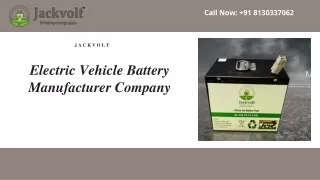 Electric Vehicle Battery Manufacturer Company
