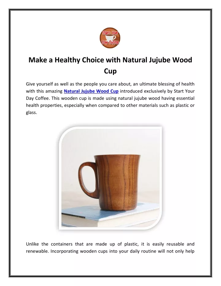 make a healthy choice with natural jujube wood cup