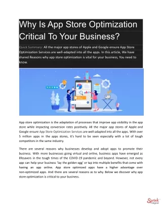 why is app store optimization critical to your