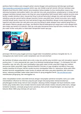 Cara Membuat Backlink Terpercaya: Fakta Jika Jasa Backlink Benar-Benar Bertindak