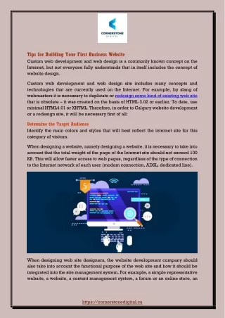 tips for building your first business website