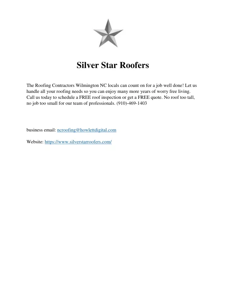 silver star roofers