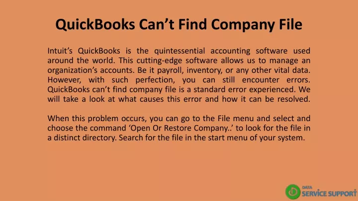 quickbooks can t find company file