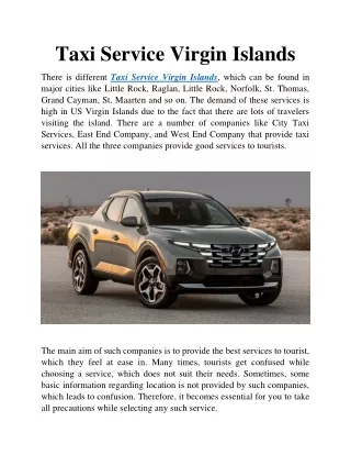 Taxi service Virgin Islands