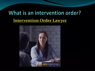 What is an intervention order