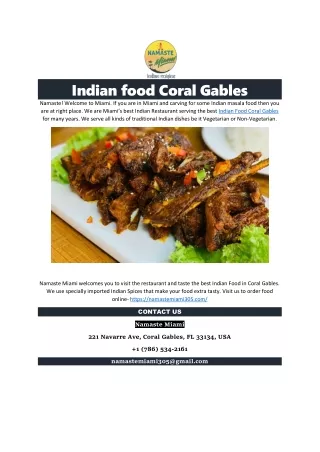 Indian food Coral Gables