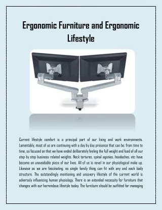ergonomic furniture and ergonomic lifestyle