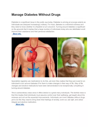 Manage Diabetes Without Drugs